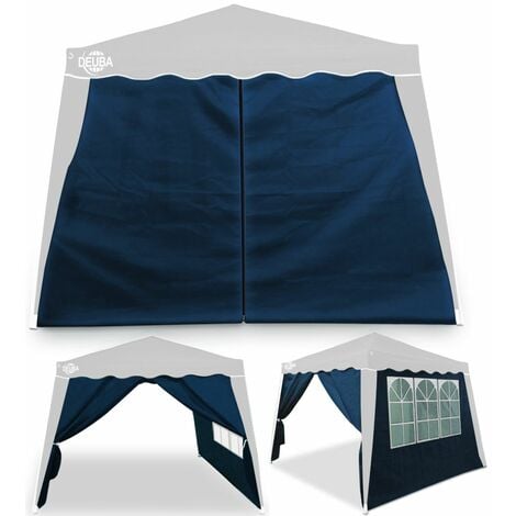Deuba Pavillon 3x3m wasserdicht inkl. Tasche Faltpavillon Capri UV-Schutz 50+ Partyzelt Gartenpavillon Pop up 2x Seitenteil blau
