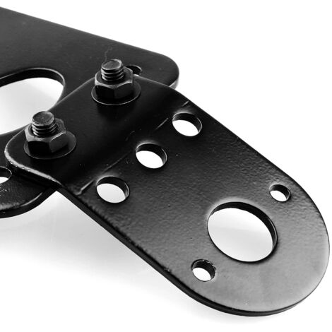 Seitlich montierter Motorrad-Kennzeichenhalter aus schwarzem Metall mit Brems- und Rücklicht.