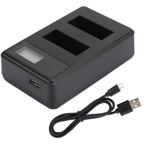 SEIVI LP E12 tragbarer Akkulader mit LCD-Bildschirm und zwei Steckplätzen für Canon-Kameras