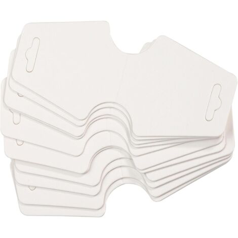 SEIWEI Lot de 200 cartes de présentation de bijoux blanches faites à la main en carton vierge pour bandeaux, colliers, bracelets, porte-clés