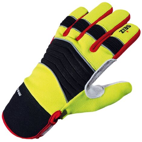 Seiz Mechanic, 800185, guanti universali per soccorritori d’emergenza, giallo/nero/rosso/grigio, 9, Gelb/Schwarz/Rot/Grau, 1 paio