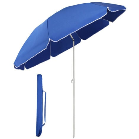 SALCAR Sekey 160 cm Sonnenschirm Strandschirm mit Schutzhülle für Balkon Garten & Terrasse Neigungswinkel und Höhe verstellbar, Rund Sonnenschutz UV20+, Blau