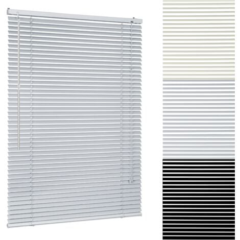 Sekey Alu Jalousie ohne Bohren Klemmfix Jalousette freihängend - 25mm Alu-Lamellen, Silber, 90 x 160 cm