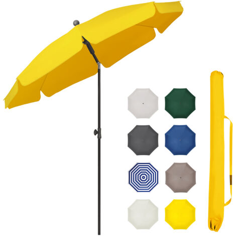 Sekey Balkonschirm 200 cm Sonnenschirm mit Schutzhülle für Balkon Garten, UV-Schutz 50+, Gelb