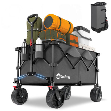 Chariot De Plage Merax Tout-terrain Pliable - Grand, Roues 360° - Transport Facile