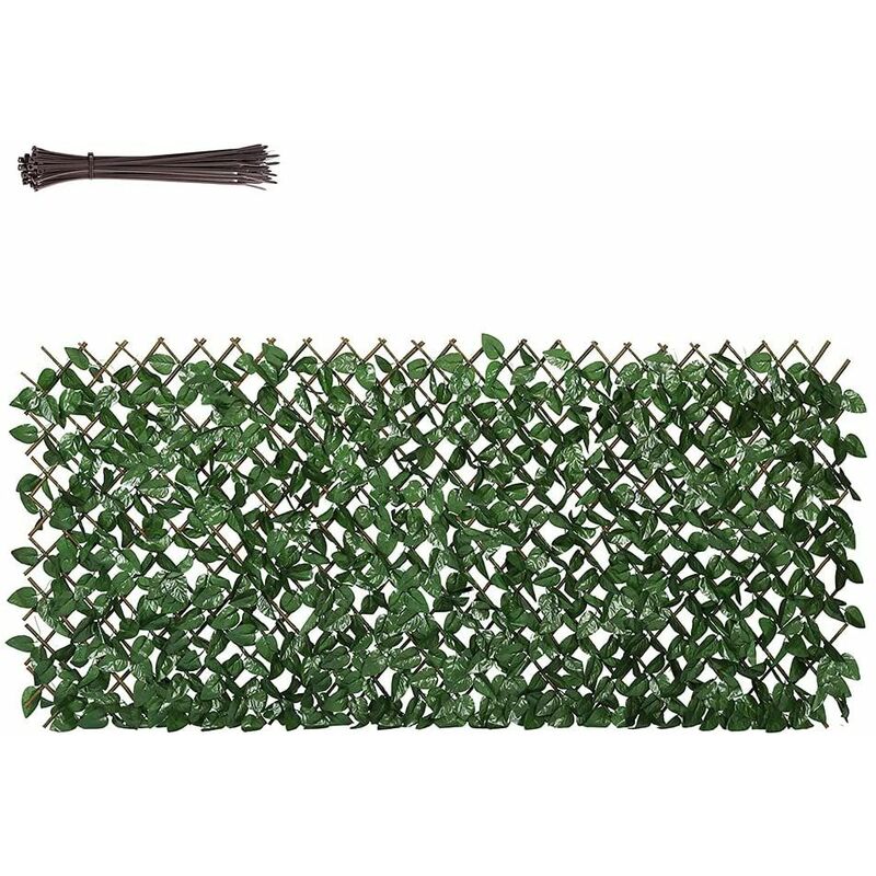 Clôture de protection en saule tapis de protection en osier coupe-vent avec serre-câbles, 100 x 200 cm - Sekey