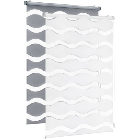 Sekey Doppelrollo Doppelrollo Wellen Duo-Rollo Klemmfix ohne Bohren Doppelrollo Welle Klemmträger, Montage mit oder ohne Bohren möglich für Fenster & Tür Weiß 40x100cm