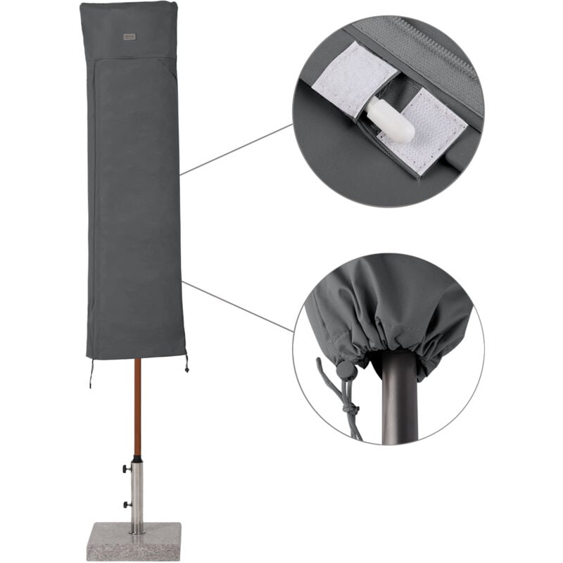 Sekey Housse de protection pour parasol Housse de protection pour parasol de jardin Gris, 160 x 62cm