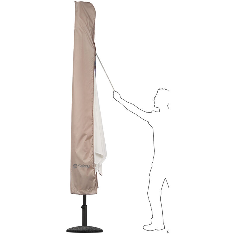 Sekey - Housse de protection Taupe Couvre-parasol, xxxl jusqu'à 400cm Parasol