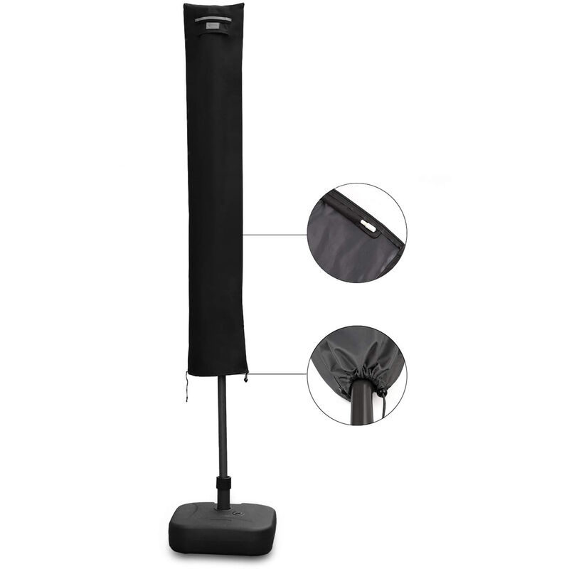 Sekey - Housse de Protection pour Parasol ø 3m, Noir