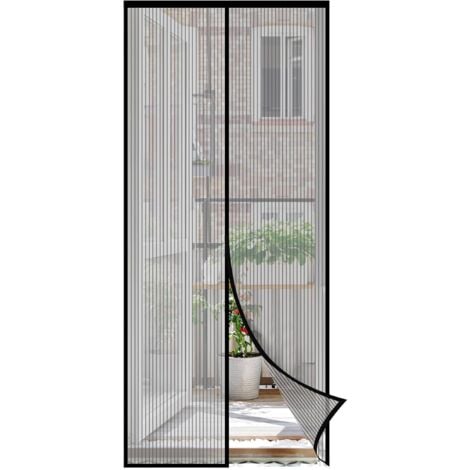 Sekey Moustiquaire Magnétique pour Porte sans Perçage – Rideau Anti-Insectes en Fil de Pêche, Résistant aux Chats Noir, 220 x 200 cm