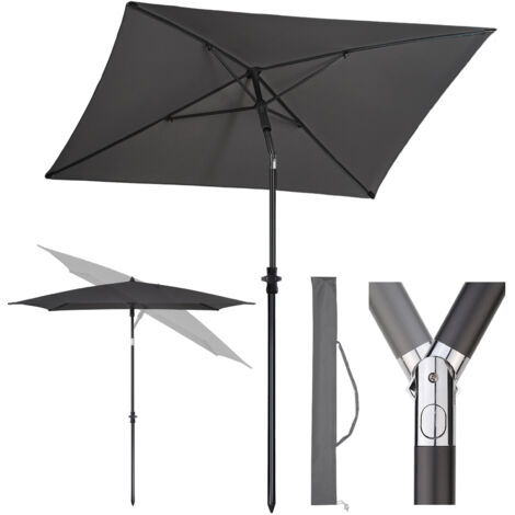 Sekey Rechteckiger Balkonschirm 180x125 cm, Sonnenschirm Terrasse UPF50+ UV-Schutz, Höhenverstellbar & Kippbar, Wasserdichter Terrasseschirm mit Schutzhülle