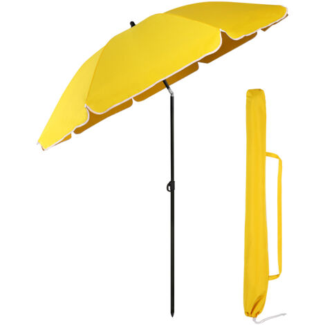 Sekey Rund Sonnenschirm Ø 160 cm, Balkonschirm & Strandschirm, höhen- & neigbar, inkl. Schutzhülle