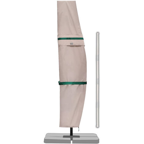 Sekey Schutzhülle für Ampelschirm 300cm, Abdeckhaube mit Belüftungsöffnungen, wasserdicht, Khaki