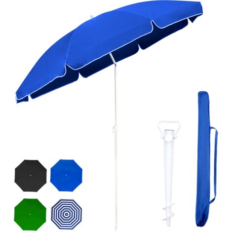 Sekey Sonnenschirm 160 cm Rund Strandschirm Balkonschirm mit Tragetasch und Bodenh¨¹lse, Blau