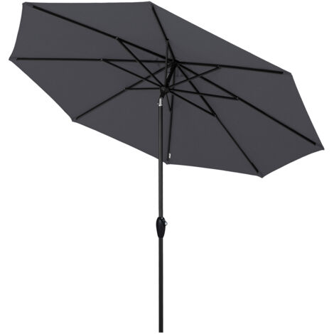 Sekey Sonnenschirm 330cm Alu Gartenschirm, 8-eckiger Marktschirm mit Kurbel