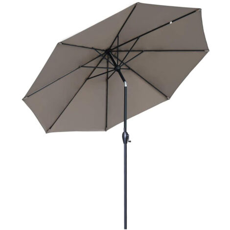 Sekey Sonnenschirm 330cm Alu Gartenschirm, 8-eckiger Marktschirm mit Kurbel