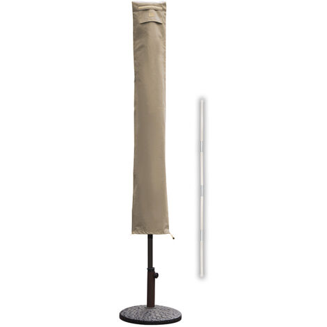 Sekey Sonnenschirm-Schutzhülle, Ampelschirm Schutzhülle Abdeckhauben 600D Oxford, Taupe, 175 cm x 27,5/35,5 cm