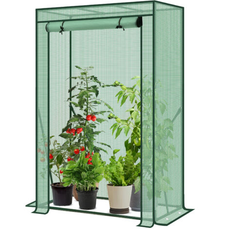 Sekey Tomatenhaus Stabil Gewächshaus Klein Foliengewächshaus Platzsparend Tomatengewächshaus Folie Garten Balkon 100 x 50 x 150 cm, Grün