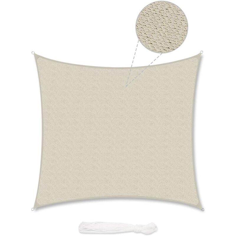 Voile d'ombrage hdpe Perméable 3×3m, Taupe