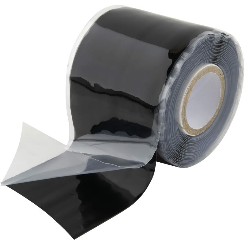 Image of Nastro di Silicone Autosaldante Nero, 5,0 cm x 3 m, Impermeabile, per Riparazione di Tubi, Riparazione di Cavi, per Riparazioni Impermeabili - Seki