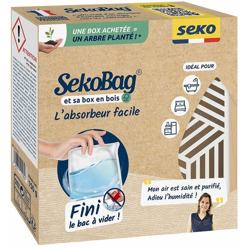 Box bois Seko bag +1 Absorbeur box en bois blanche 1 absorbeur Seko bag - sodepac