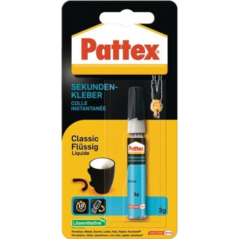 Sekundenkleber Classic flüssig farblos 3g Tube PATTEX 12 Stk