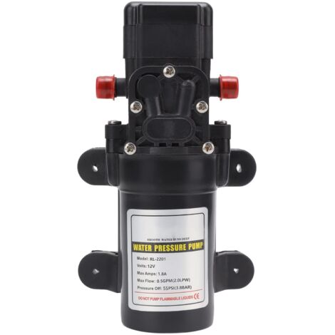 Selbstansaugende Membranwasserpumpe, Frischwasser-Druckmembranpumpe für Wohnmobile, Campervans, Boote, industrielle Hochdruck-Rotationswasserpumpe (RL 2201 12V)