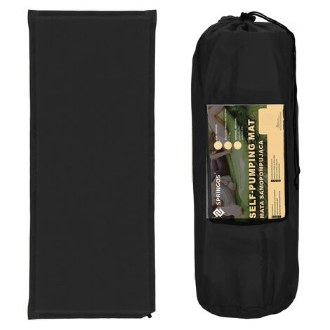 Selbstaufblasbare Matratze, 180 cm mit schwarzer Reisebettmatte