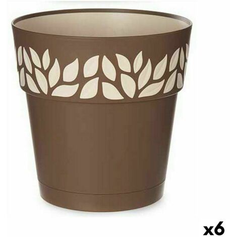 Selbstbewässerungstopf stefanplast Cloe braun Kunststoff 25 x 25 x 25 x 25 cm (6 Stück)