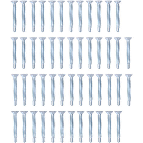 Selbstbohrende Schrauben aus Kohlenstoffstahl – 50er-Packung, Flachkopf, verzinkt, 4,8 x 38 mm