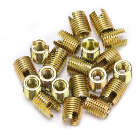 Selbstbrechende Gewindeeinsätze aus gelb verzinktem Kohlenstoffstahl – 20-teiliges Set – M6x1,0 innen / M9x1,0 außen