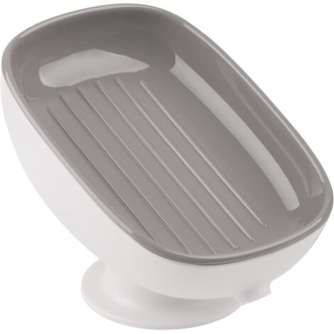 Selbstentleerende Seifenschale für Spülbecken, Küchen, Badewannen und Seifenhalter, grau