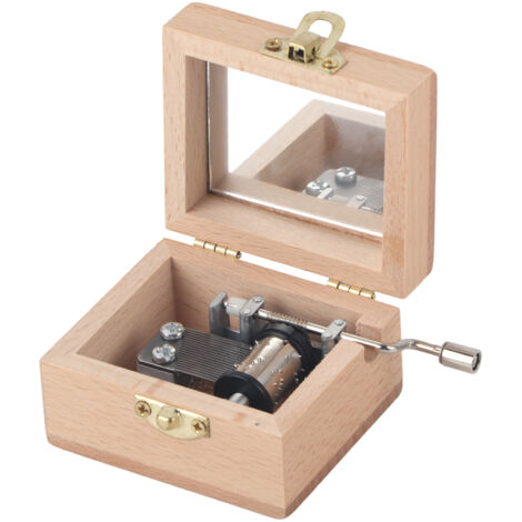 Selbstgebaute, manuelle Spieluhr aus Holz – Geburtstags- und Weihnachtsgeschenk – Dekoration für Zuhause