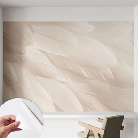 Selbsthaftend Tapete für Wohnzimmer Schlafzimmer Küche - Wanddekoration  Ätherische Federn 152x104 cm
