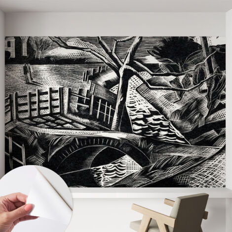 Selbsthaftend Tapete für Wohnzimmer Schlafzimmer Küche - Wanddekoration  Architektonische Landschaft 152x104 cm