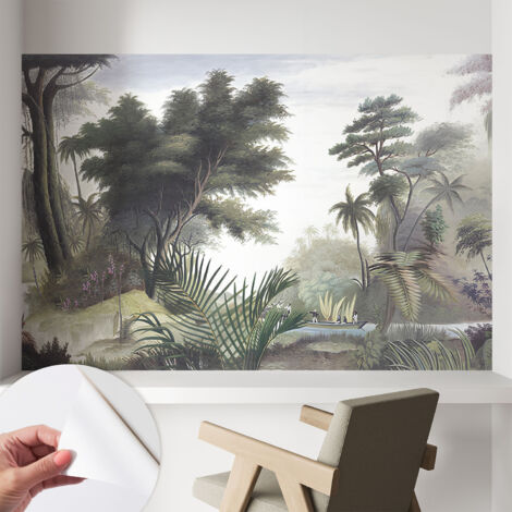 Selbsthaftend Tapete für Wohnzimmer Schlafzimmer Küche - Wanddekoration  Exotische Landschaft 104x70 cm