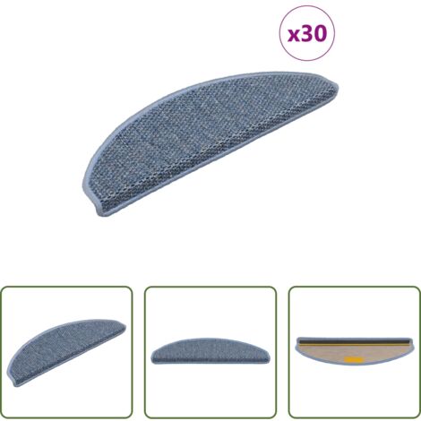 Selbstklebend -  Stufenmatten Selbstklebend Sisal-Optik 30Stk. 65x21x4cm Blau