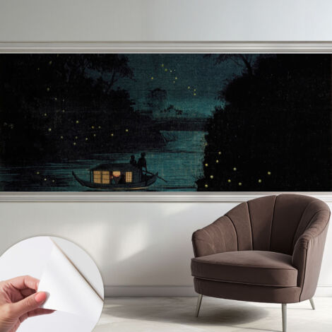 Selbstklebend Tapete - abwaschbar - Arbeitszimmer - Esszimmer- Top Qualität Abendlich Lichter 250x104 cm