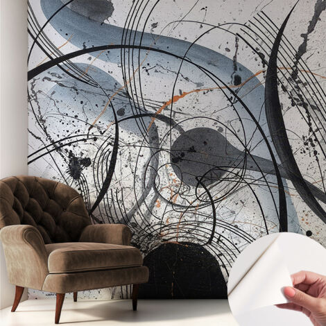 Selbstklebend Tapete - abwaschbar - Arbeitszimmer - Esszimmer- Top Qualität Ausdrucksstarke Abstraktion 250x250 cm
