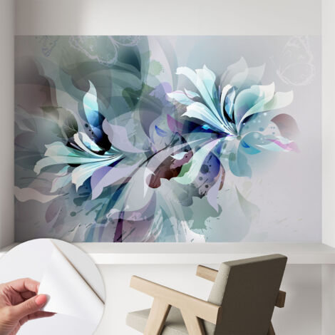 Selbstklebend Tapete - abwaschbar - Arbeitszimmer - Esszimmer- Top Qualität Blumenabstraktion 104x70 cm