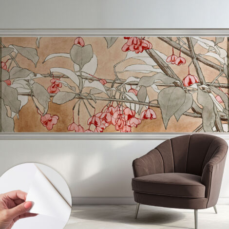 Selbstklebend Tapete - abwaschbar - Arbeitszimmer - Esszimmer- Top Qualität Blumenharmonie 250x104 cm