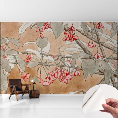 Selbstklebend Tapete - abwaschbar - Arbeitszimmer - Esszimmer- Top Qualität Blumenharmonie 416x254 cm