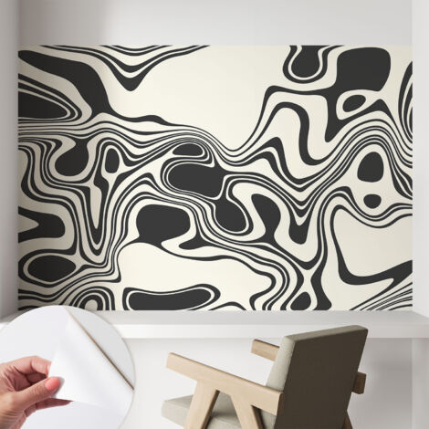 Selbstklebend Tapete - abwaschbar - Arbeitszimmer - Esszimmer- Top Qualität Dynamische Linien 104x70 cm