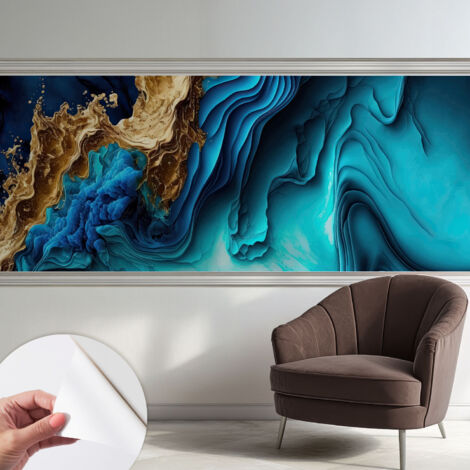 Selbstklebend Tapete - abwaschbar - Arbeitszimmer - Esszimmer- Top Qualität Energiegeladene Wellen 250x104 cm