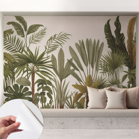 Selbstklebend Tapete - abwaschbar - Arbeitszimmer - Esszimmer- Top Qualität Exotische Blätter 208x146 cm