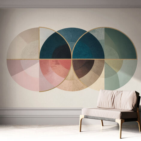 Selbstklebend Tapete - abwaschbar - Arbeitszimmer - Esszimmer- Top Qualität Geometrische Eleganz 312x219 cm