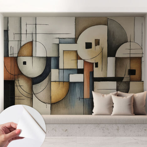Selbstklebend Tapete - abwaschbar - Arbeitszimmer - Esszimmer- Top Qualität Geometrische Harmonie 208x146 cm