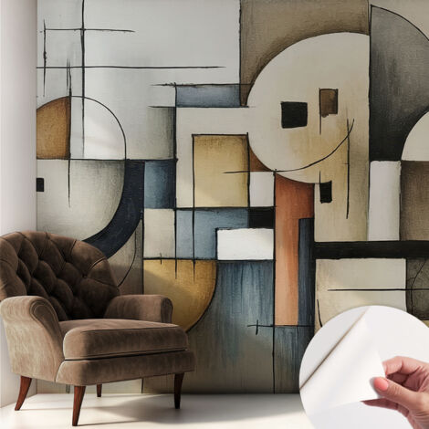 Selbstklebend Tapete - abwaschbar - Arbeitszimmer - Esszimmer- Top Qualität Geometrische Harmonie 250x250 cm