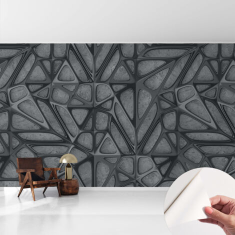 Selbstklebend Tapete - abwaschbar - Arbeitszimmer - Esszimmer- Top Qualität Geometrische Muster 416x254 cm